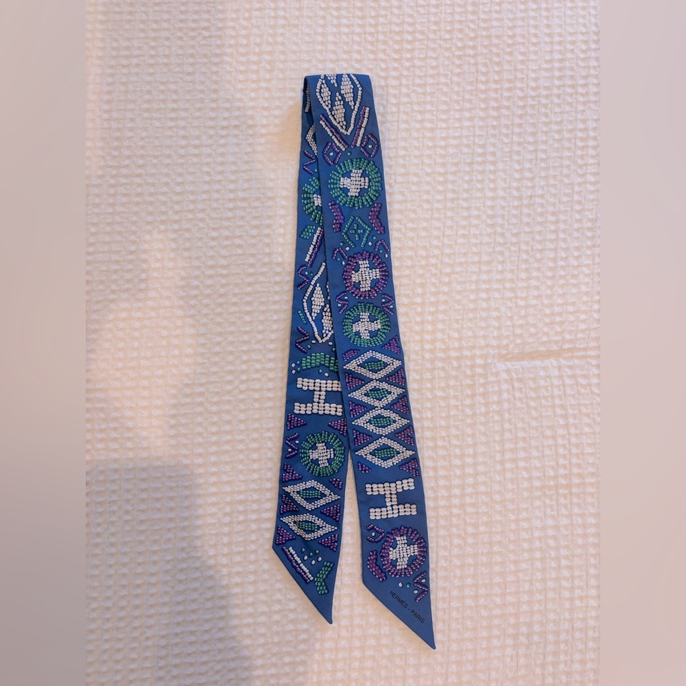 Hermès Kelly en Perles Twilly Bleu Royal